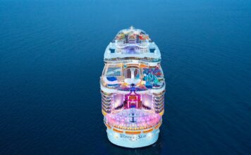 Wonder of the Seas rear view of the ship