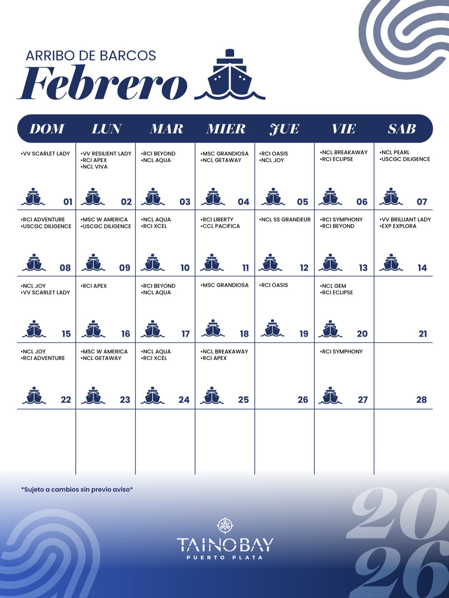 Taino Bay Arrivals
