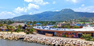 Taino Bay Welcome Center aerial view of the welcome center