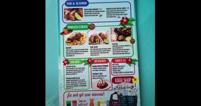Cabana bar food menu