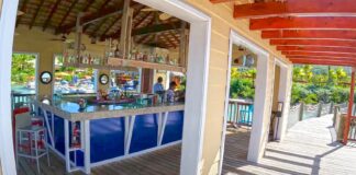 Amber Cove Cabana Bar Cabana bar interior and staff