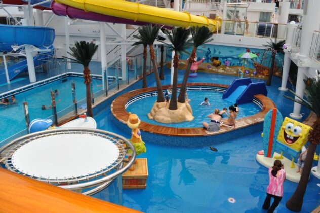 Kids swimming pool with cartoon characters