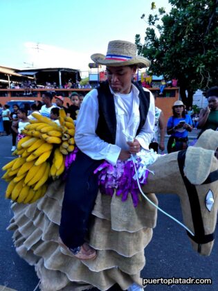 Campesino costume with Platanos and burro