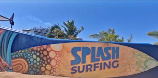 Taino Bay Surf Simulator Flowrider surf simulator at Taino Bay Port, Puerto Plata.